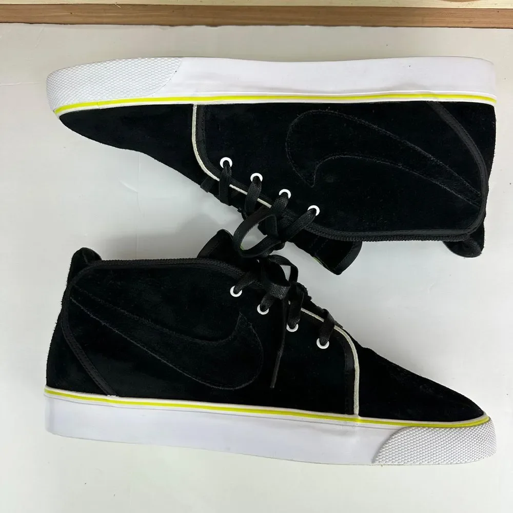 Nike Toki Mid Trainers‎ Suede Leather Mens Black/Green size 12